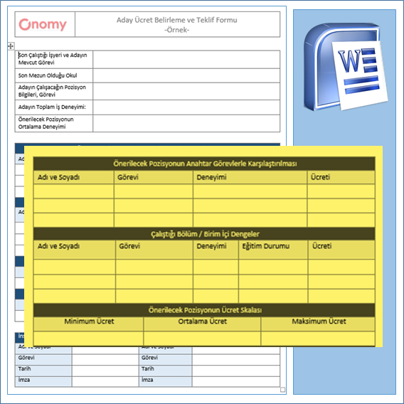 Aday Ücret Belirleme Ve Teklif Formu - Kolay Dokuman