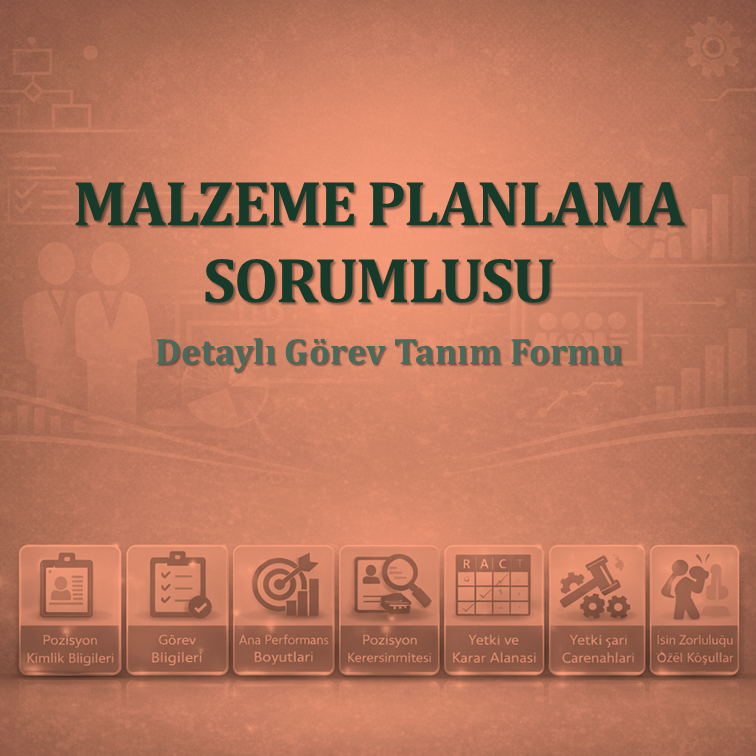 Malzeme Planlama Sorumlusu Görev Tanım Dokümanı